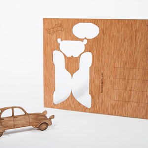 Postkarten aus Holz – Auto "Ente" 3er-Set
