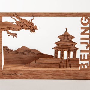 Postkarten aus Holz – Beijing 3er Set