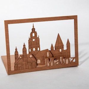 Postkarten aus Holz – Mainz 3er-Set