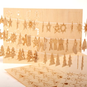 Postkarten aus Holz – 3 verschiedene Adventskalender 3er-Set