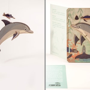 3D-Grußkarte aus Holz mit Motive Delfin als 3D-Puzzle