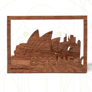 Postkarten aus Holz – Sydney 3er-Set