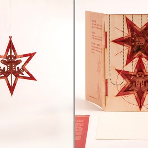 Carte de vœux décorative 3D bonhomme en pain d'épice étoile