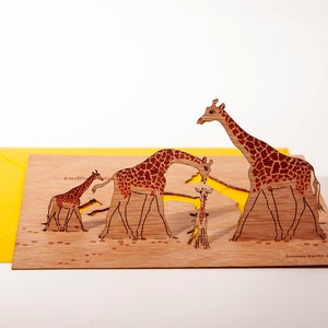3 cartes pop-up en bois avec enveloppes - vous êtes enfin là