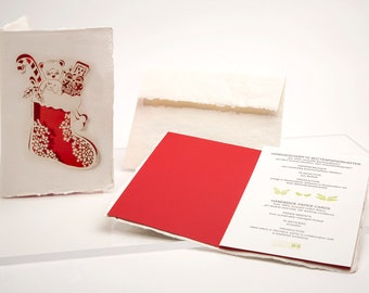 Star, Christmas, 2 Cards– Handmade paper cards, laser cut motif with paper insert and envelope