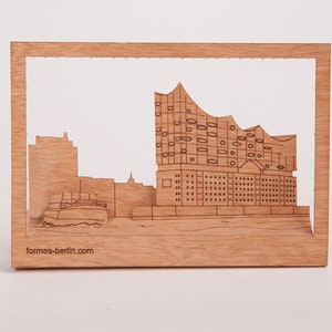 Postkarten aus Holz – Elbphilharmonie 3er-Set