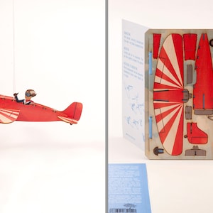 3D-Grußkarte aus Holz mit Motive Flieger als 3D-Puzzle