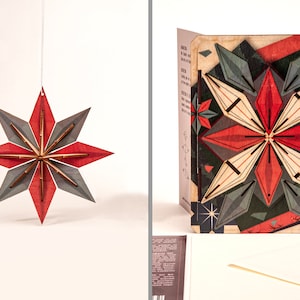 Weihnachtsstern 3D Deko Grusskarte