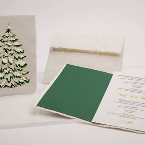 Weihnachtsset Nr. 3, 3 Karten – Büttenpapierkarte mit gelasertem Motiv, Einleger und Umschlag