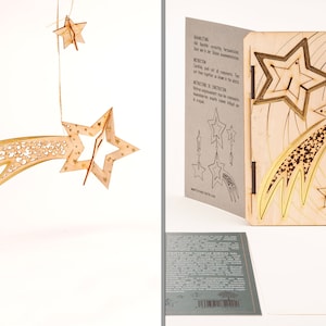 Vallende ster gouden 3D decoratieve wenskaart