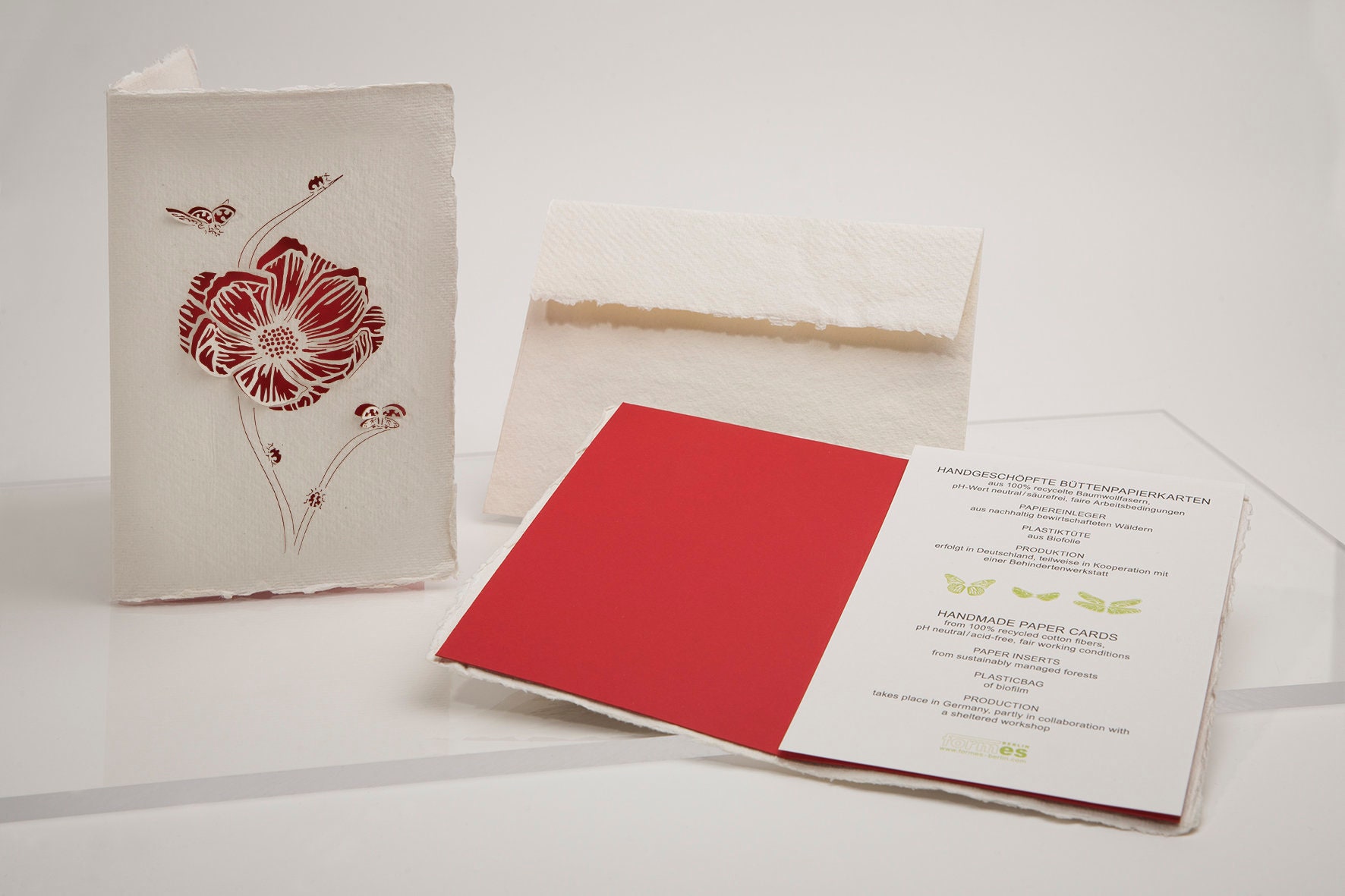 Flower Set 3 Cards Handmade Paper Cards Laser Cut Motif Etsy