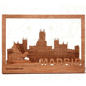 Postkarten aus Holz – Madrid 3er-Set