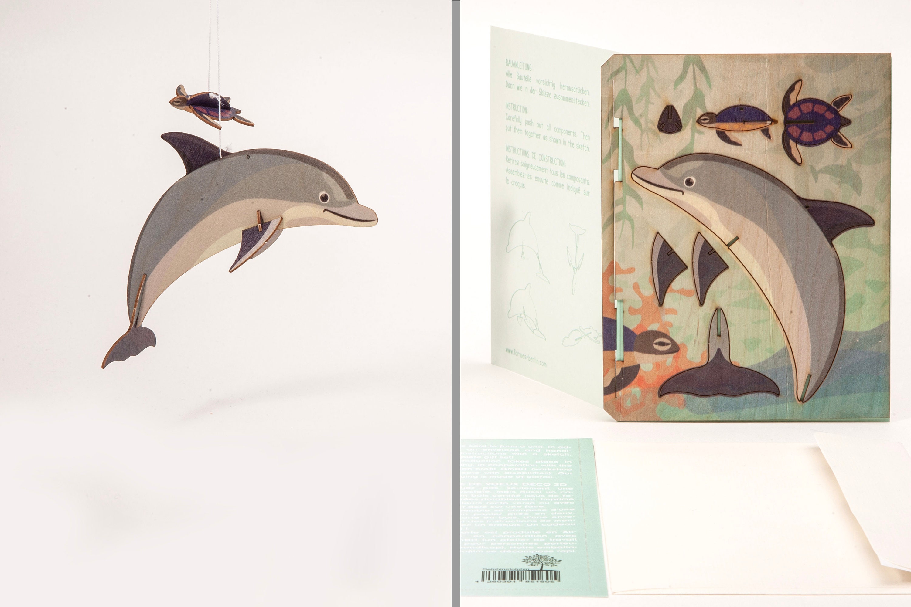 Dolphin - 3d deco cards