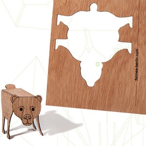 Postkarten aus Holz – 3er-Set Bär