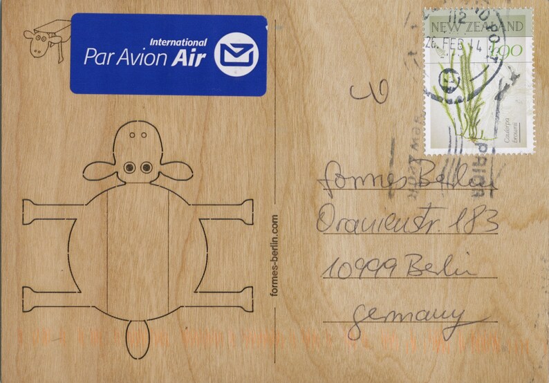 Wooden Postcard \u2013 Hippo 3 Cards