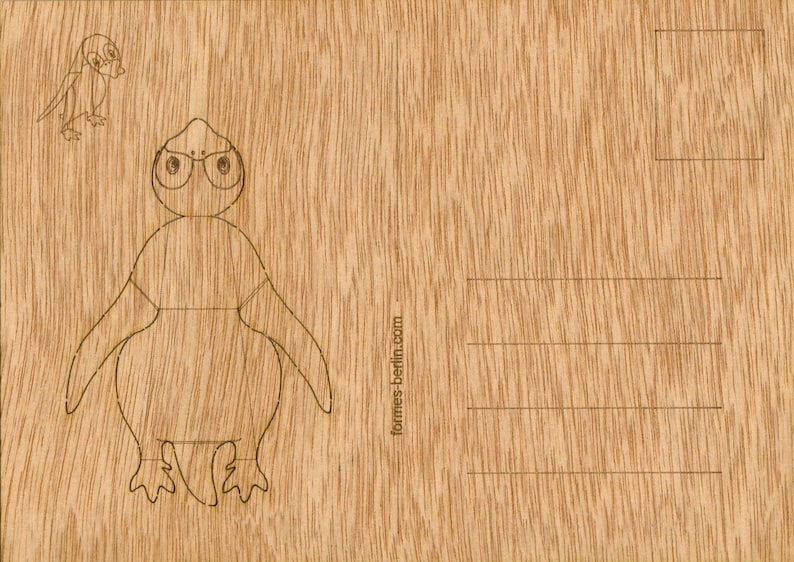 Wooden Postcard \u2013 Penguin 3 Cards