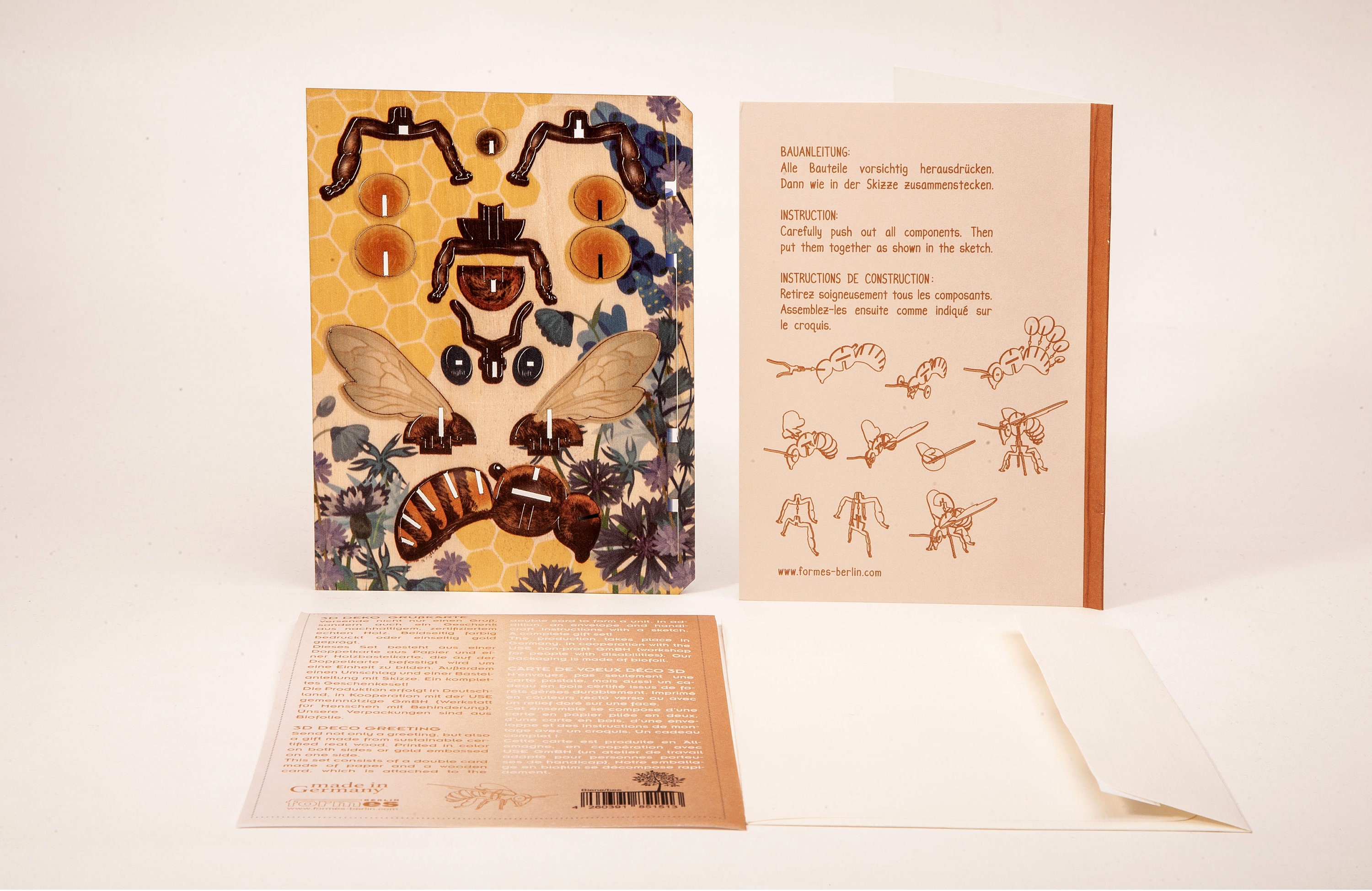 3D Wooden Greeting Card With Butterfly Motif as a 3D Puzzle - Etsy