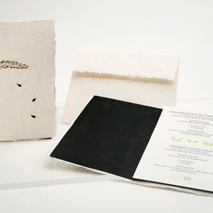 Ensemble de deuil, 3 cartes – carte en papier faite à la main avec motif laser, insert et enveloppe