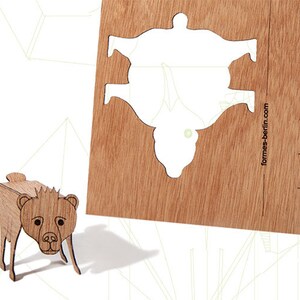 Postkarten aus Holz – Berliner Bär 3er-Set
