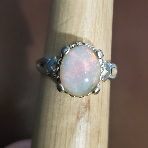 Fiery Opal Triplet in Sterling Silver Ring - Size 6 1/2