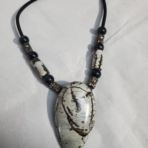 Masculine Picasso Jasper Necklace with Beads