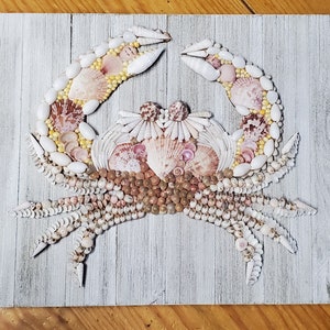 Art mural de crabe unique en son genre HANDmade à partir de coquillages