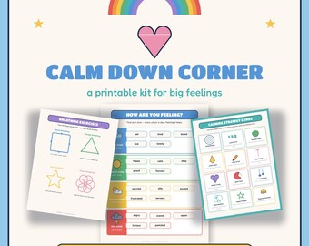 Kit imprimable « Coin calme » | Affiches et tableau des émotions pour la classe (apprentissage socio-émotionnel) | Cartes de gestion des émotions pour enfants | PDF « Coin calme »