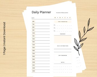 ADHD Daily Planner Printable, Minimalist Routine Tracker (Digital Download)