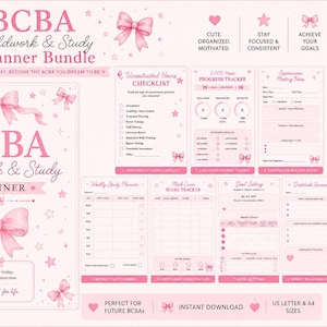BCBA Fieldwork & Exam Prep Planner | Printable pdf | RBT to BCBA Digital Planner | Supervision Hours Tracker | aba Study Planner