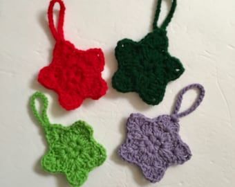 Handmade Star Christmas Tree Ornament | Crochet Christmas Tree Decoration | Holiday Decor | Christmas Gift Topper | Crocheted Star Ornament