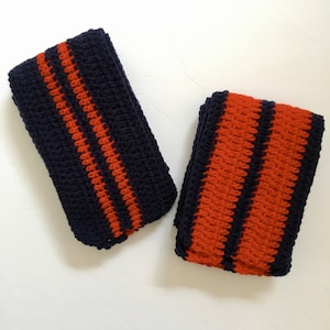 New England Football Fan Scarf | Navy Blue and Red Striped Crochet Scarf | Unisex Boston Baseball Fan Handmade Scarf | Perfect Holiday Gift