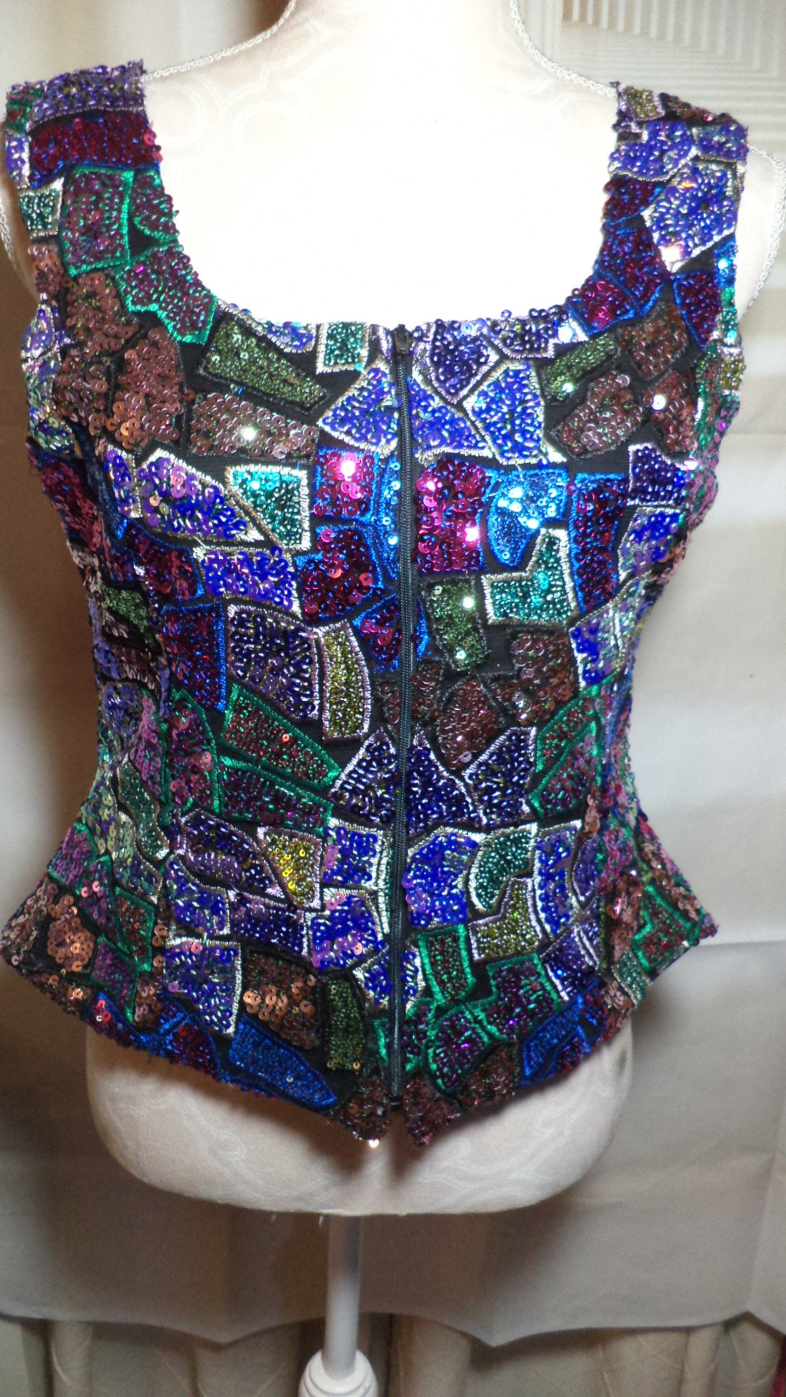Multicolor Sequin Vest 2 Sizes Available Etsy UK