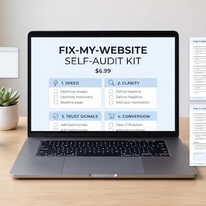 Fix-My-Website Self-Audit Kit | Website Conversion Checklist | Small Business Site Audit | Instant Download PDF