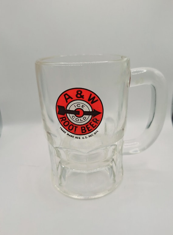 Vintage 1990s A&W Root Beer Collectible Small Heavy Thick Walled Glass Mug  Tankard