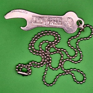 Cool Vintage Retro 1990s Allagash Beer microbrew bottle opener necklace, Maine