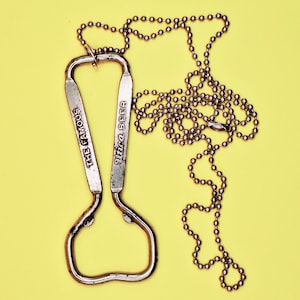 Cool Vintage 1940s Utica Club Beer wire bottle opener necklace