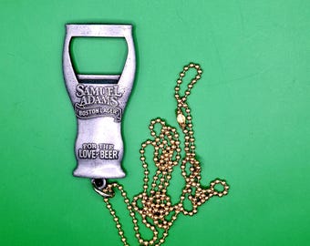 Cool Retro Samuel Adams Boston Lager bottle opener necklace