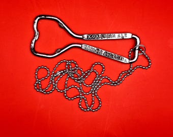 Cool Vintage 1940s KDK Cream Ale-Old Ranger Beer Ale wire bottle opener necklace