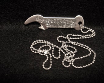 Cool Vintage 1930s Seagram's Whiskey claw-style  bottle opener necklace, jewelry