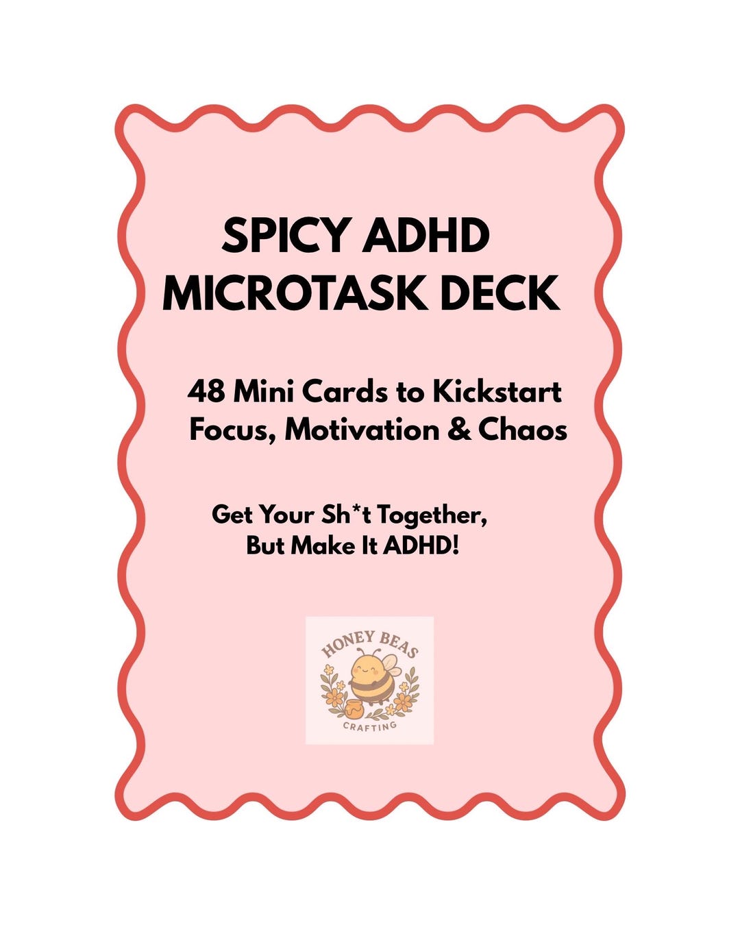 Spicy Printable ADHD Deck | Motivation Cards for Executive Dysfunction ...