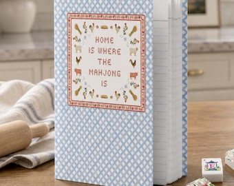 Mahjong Game Night Notebook, Farm Animals, Cross-Stitch Design (150 Pages)