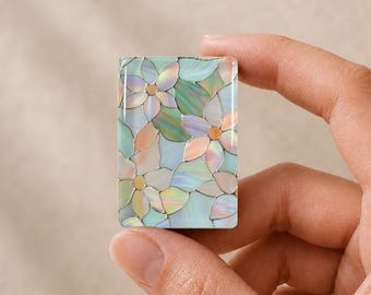 Iridescent Floral American Mahjong Tile Set, Stained Glass Pastel Acrylic Game Tiles