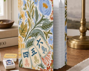 Mahjong Game Night Notebook, Floral Tile, Mahjong Accessory (150 Pages)