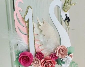 Swan Cake Topper  - Swan - Ballet - Birthday - Swan Party - Cake Topper - First Birthday