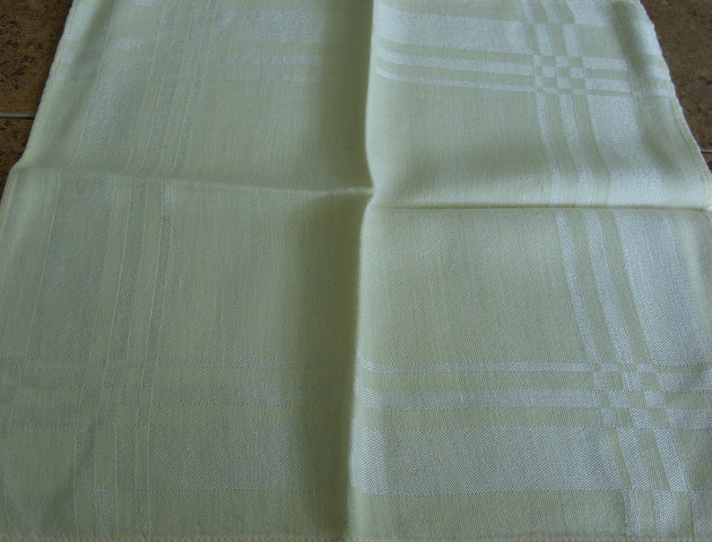Damask Pale Yellow Striped Napkins Vintage Table Linen Napkins Etsy