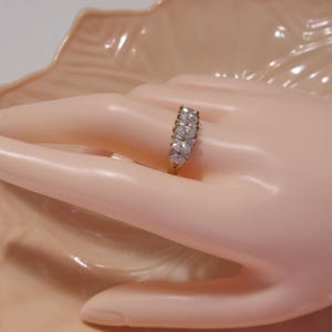 Vintage Gold Plated Sterling Silver CZ Ring - Size 9
