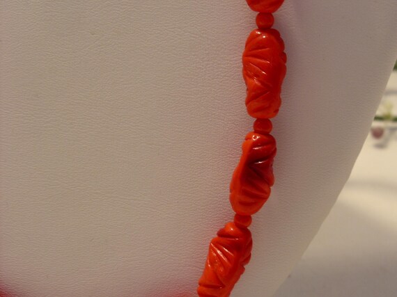Vintage Miriam Haskell Red Glass Bead Necklace: S… - image 3