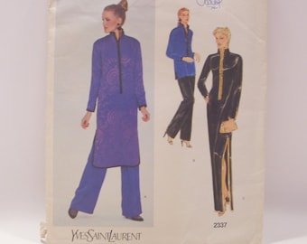 Yves Saint Laurent Vogue Pattern 2337: Tunic, Pants & Dress - Size 8 UNCUT