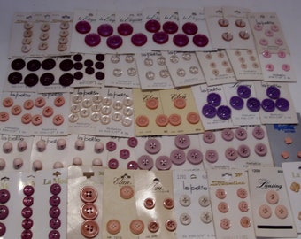 Vintage Group Peach & Purple Buttons 49 Cards: Sewing, Crafts, Scrapbooking