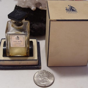 Vintage Lanvin Paris My Sin Miniature Perfume Bottle with Box